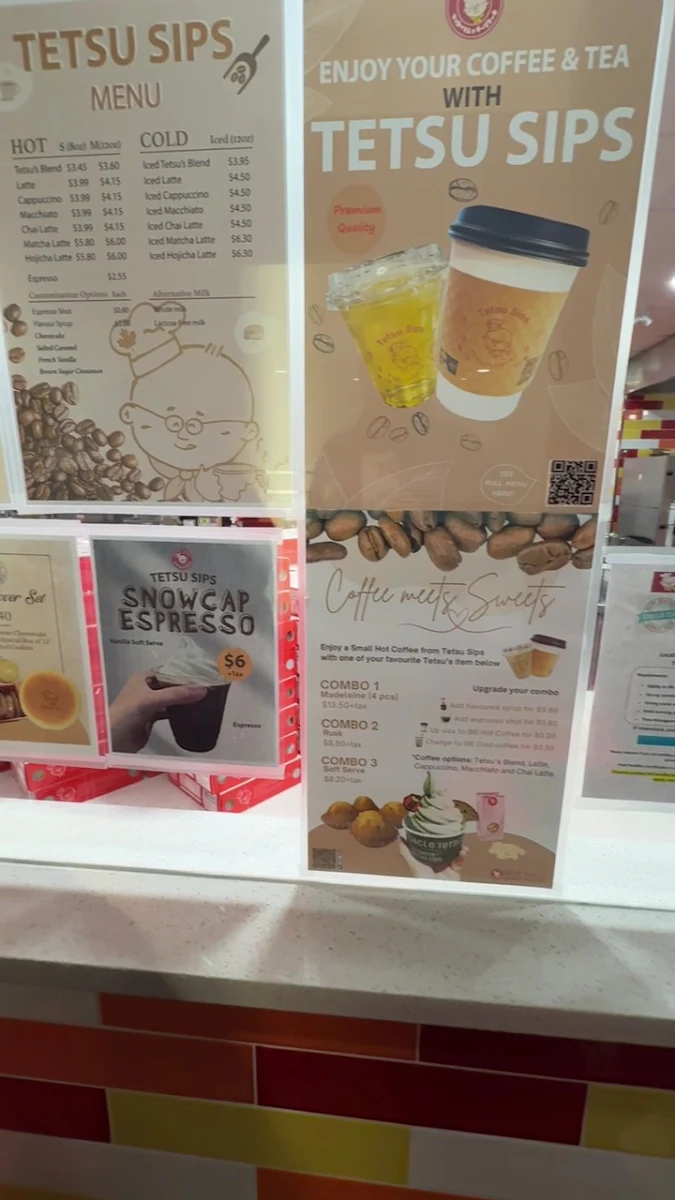 Menu, Uncle Tetsu's Japanese Cheesecake at Bay & Dundas