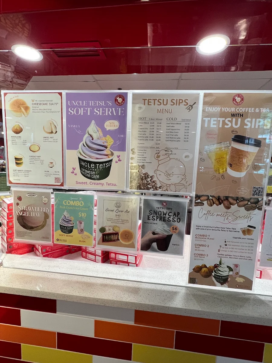 Menu, Uncle Tetsu's Japanese Cheesecake at Bay & Dundas