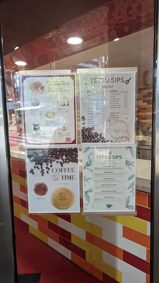 Menu, Uncle Tetsu's Japanese Cheesecake at Bay & Dundas