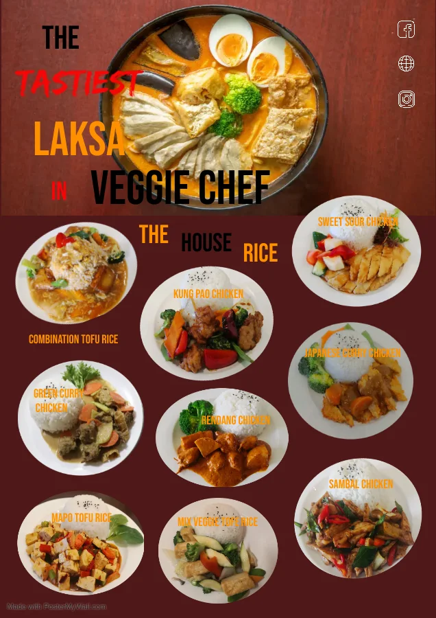 Menu, Veggie Chef