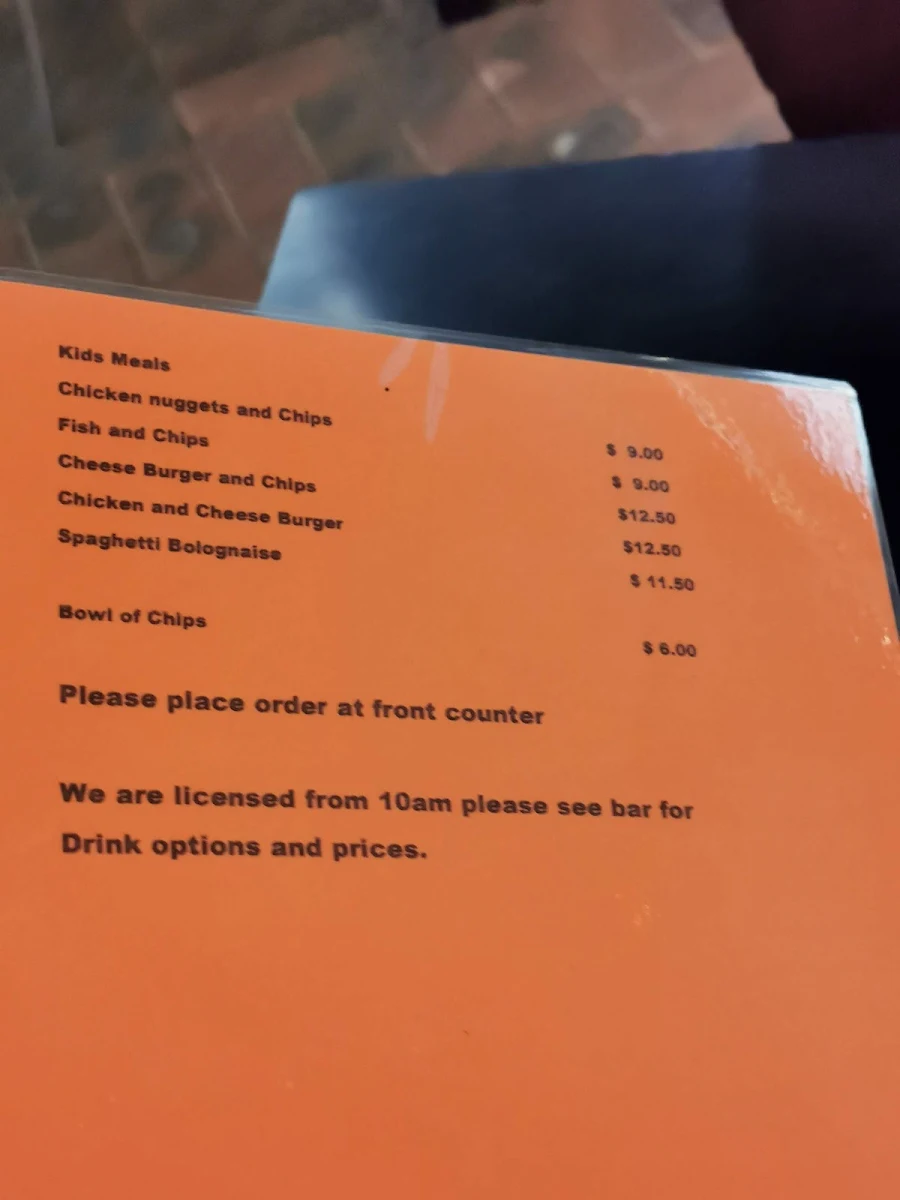 Menu, Froggies Rest
