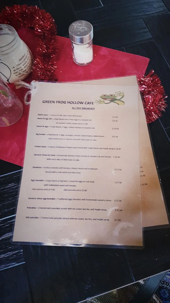 Menu, Froggies Rest