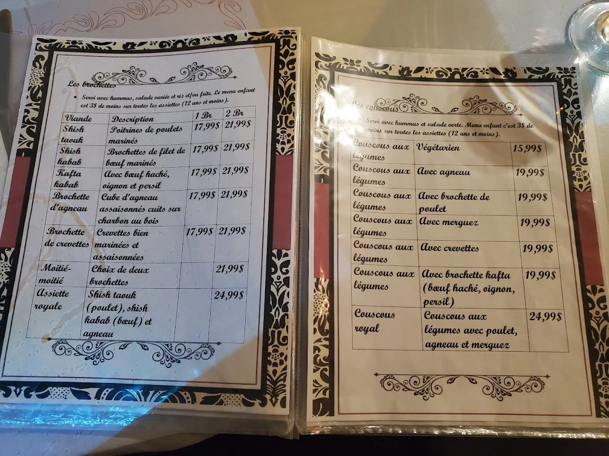Menu, Baladi