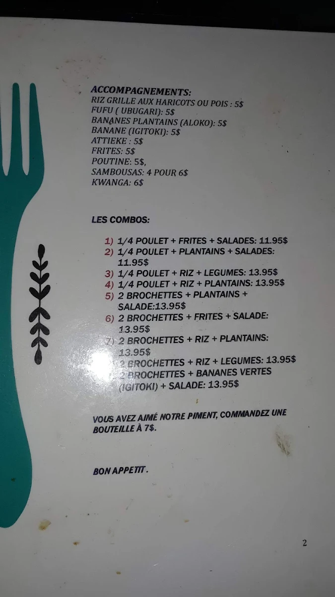 Menu, Restaurant Caramela
