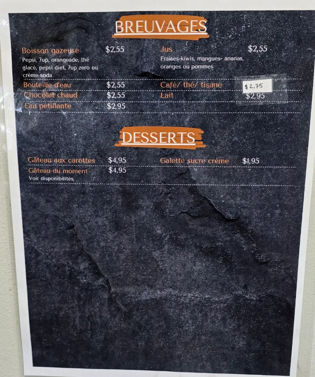 Menu, Restaurant Le Saint-Michel 2022