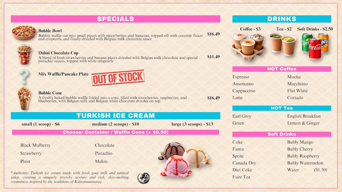Menu, Waffle De Rêve