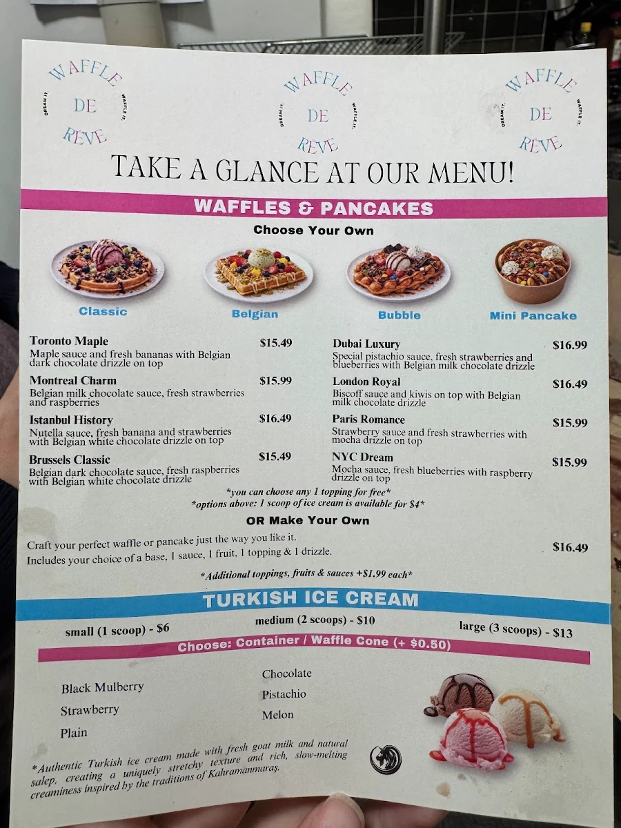 Menu, Waffle De Rêve