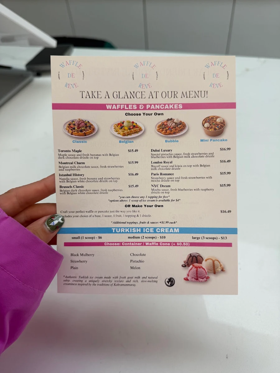 Menu, Waffle De Rêve