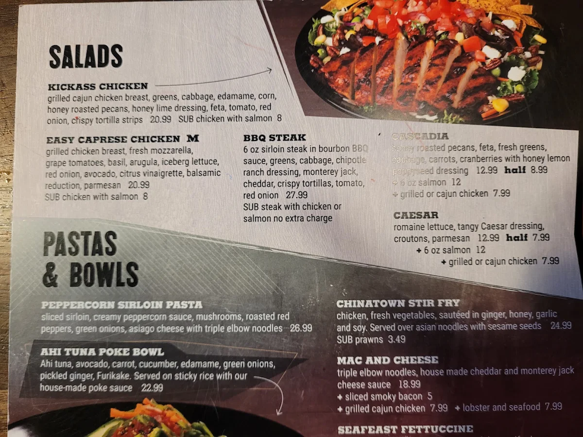 Menu, MR MIKES SteakhouseCasual