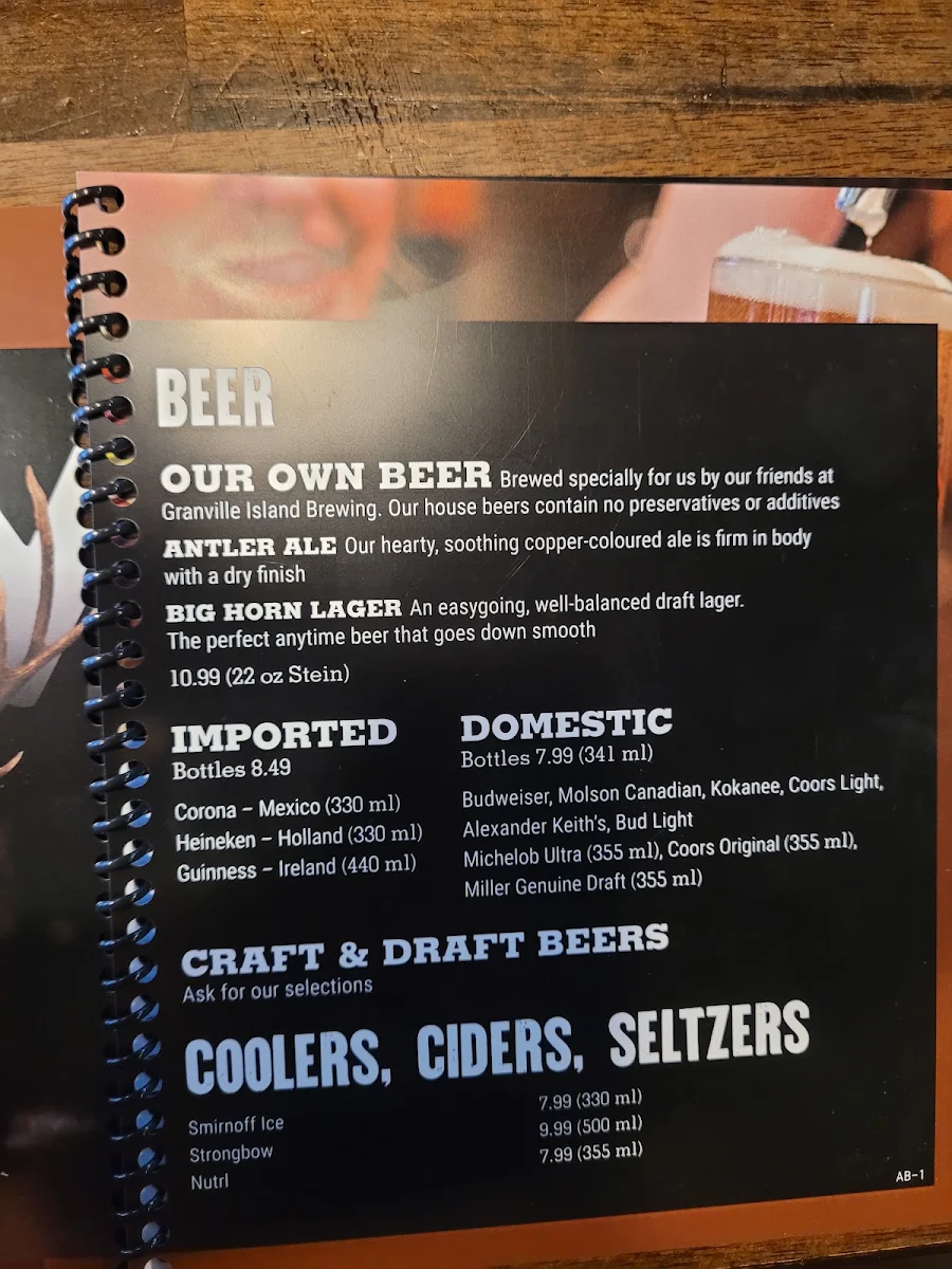 Menu, MR MIKES SteakhouseCasual