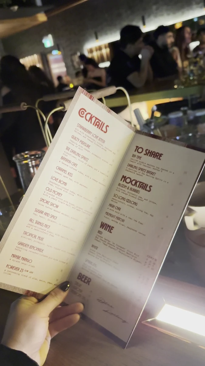 Menu, Dear Darling