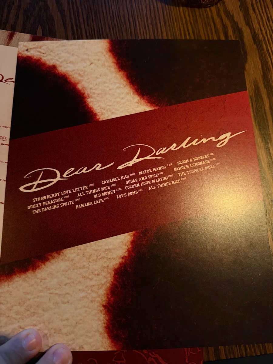 Menu, Dear Darling