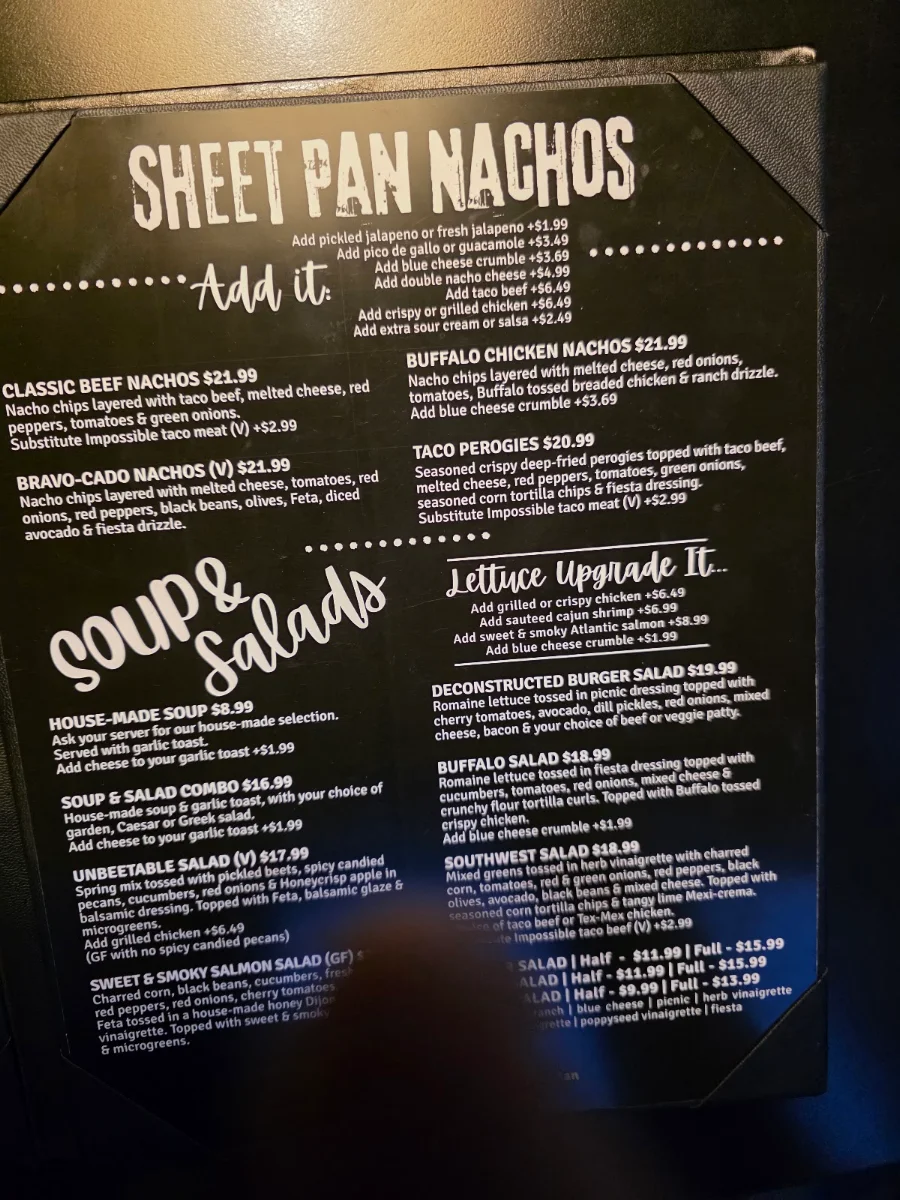 Menu, Bad Dog Sarnia