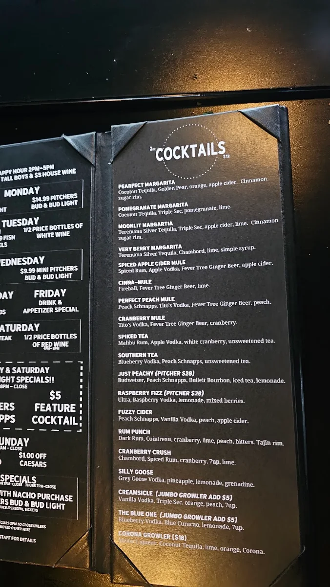 Menu, Bad Dog Sarnia