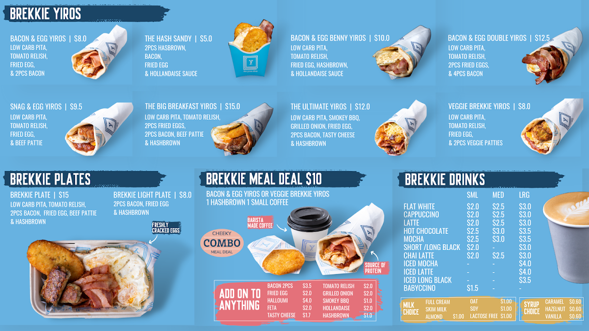 Menu, The Yiros Shop - Newmarket