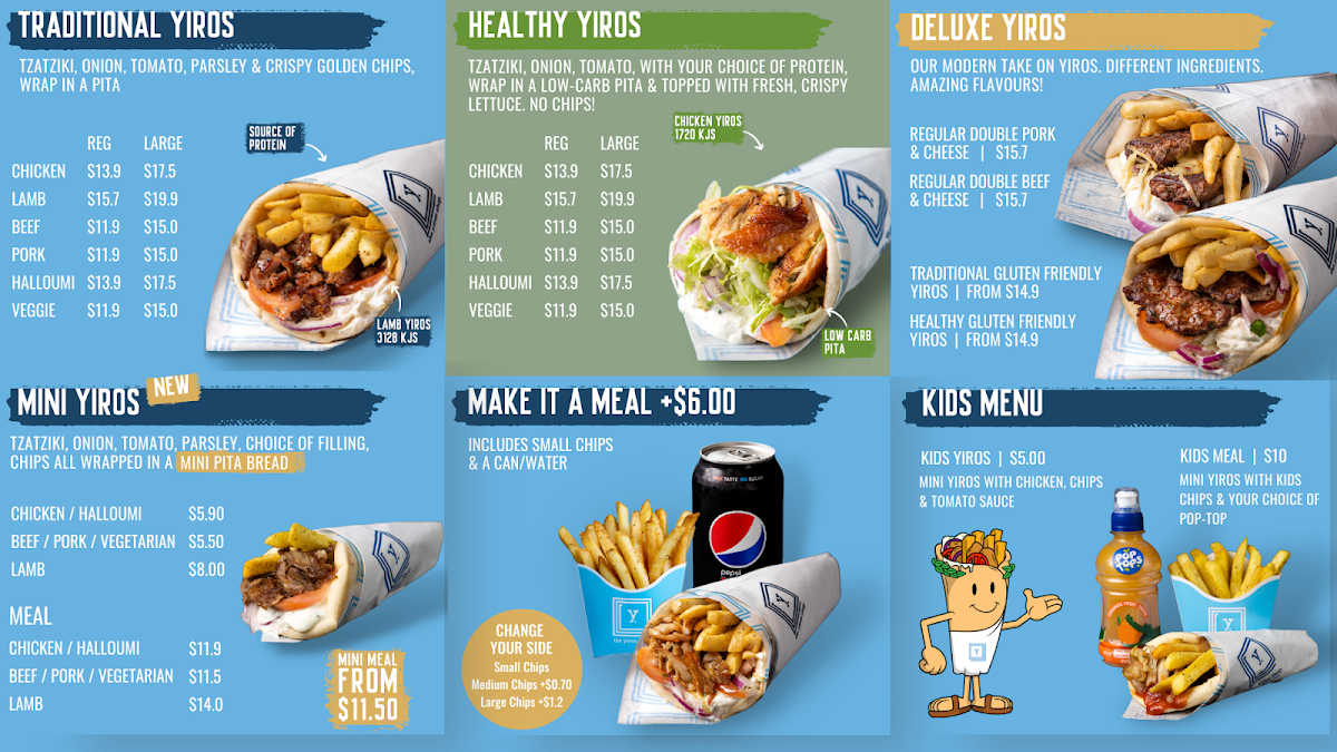 Menu, The Yiros Shop - Newmarket
