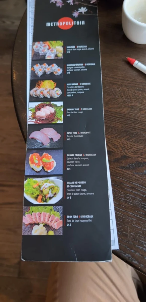 Menu, Metropolitain Eddie