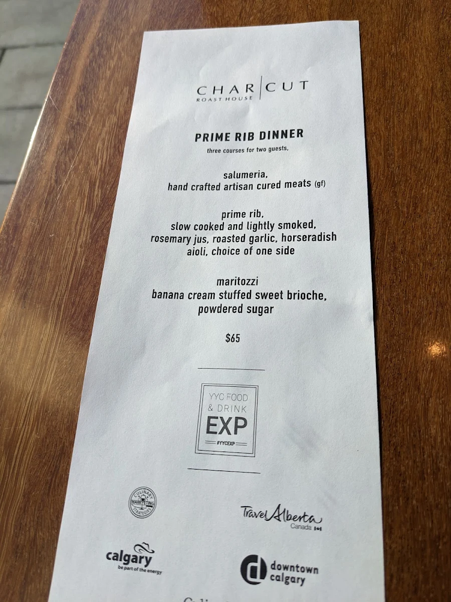 Menu, CHARCUT