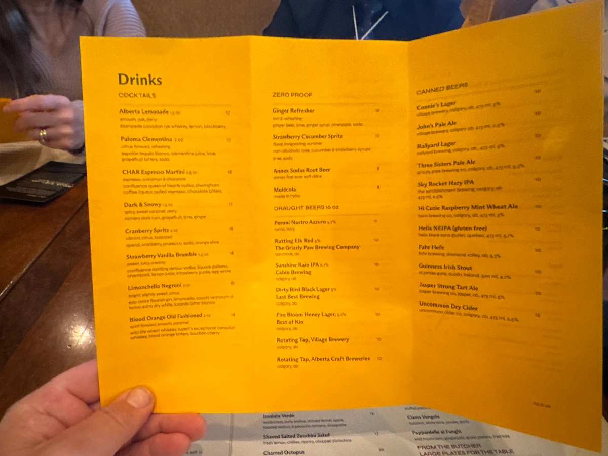 Menu, CHARCUT