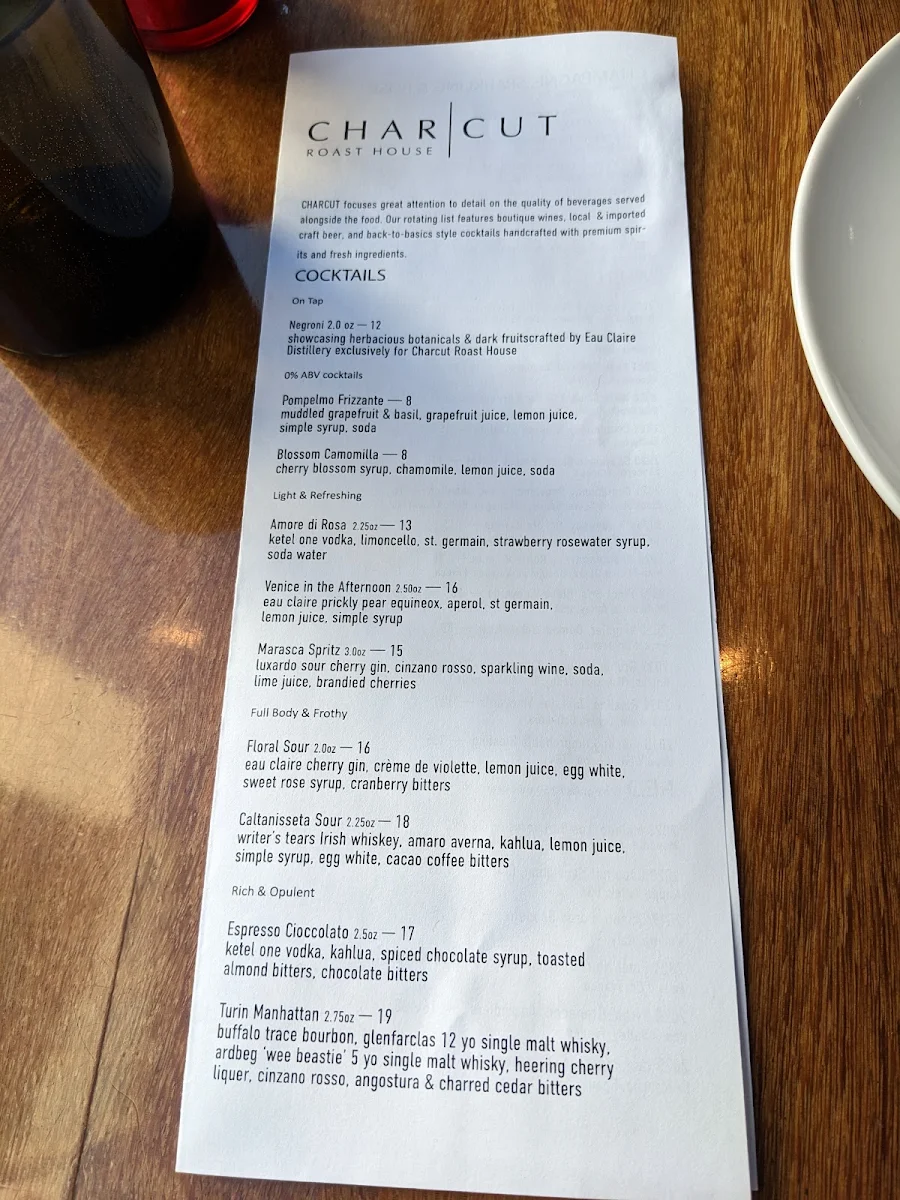 Menu, CHARCUT