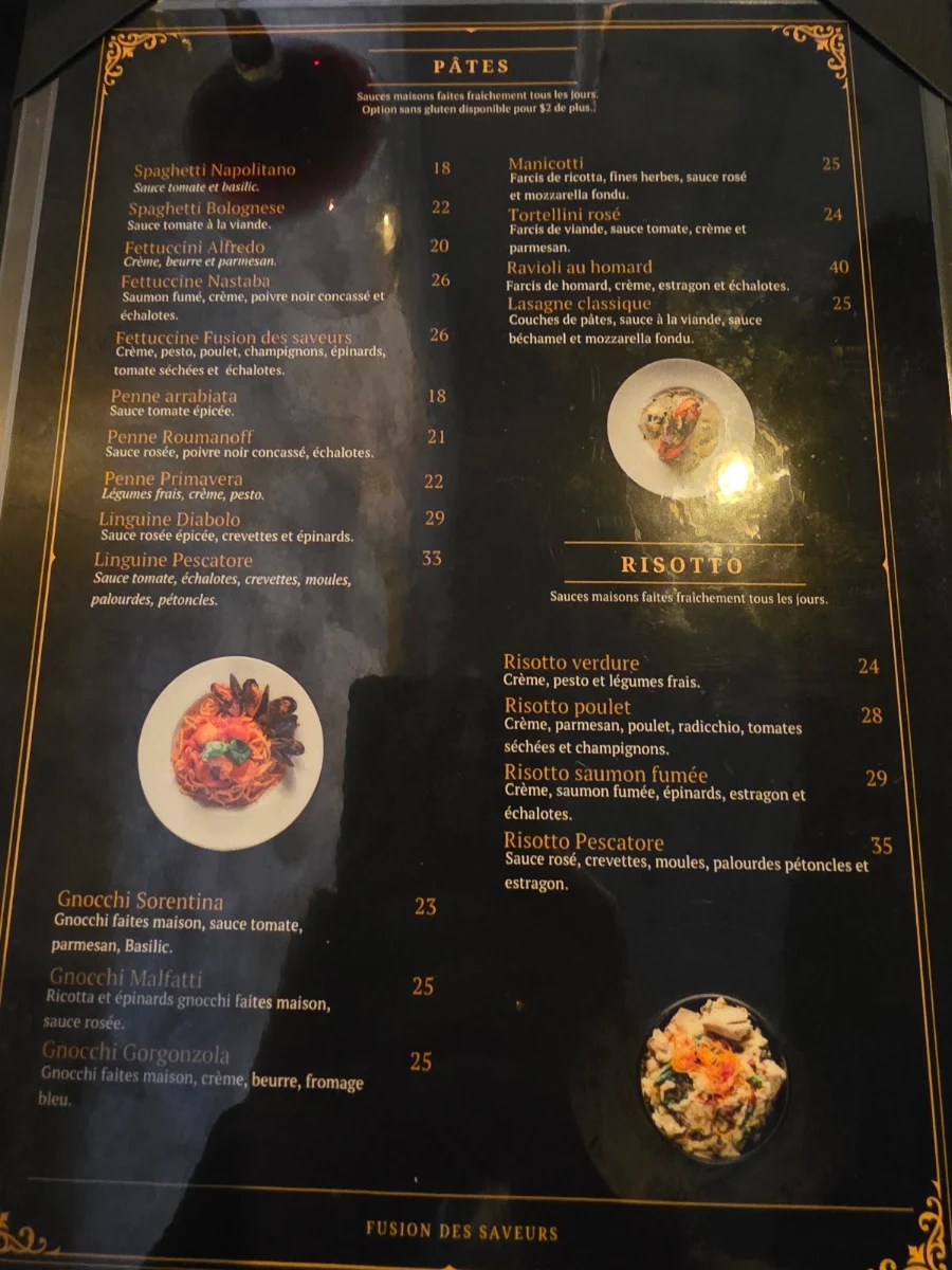 Menu, Fusion des Saveurs