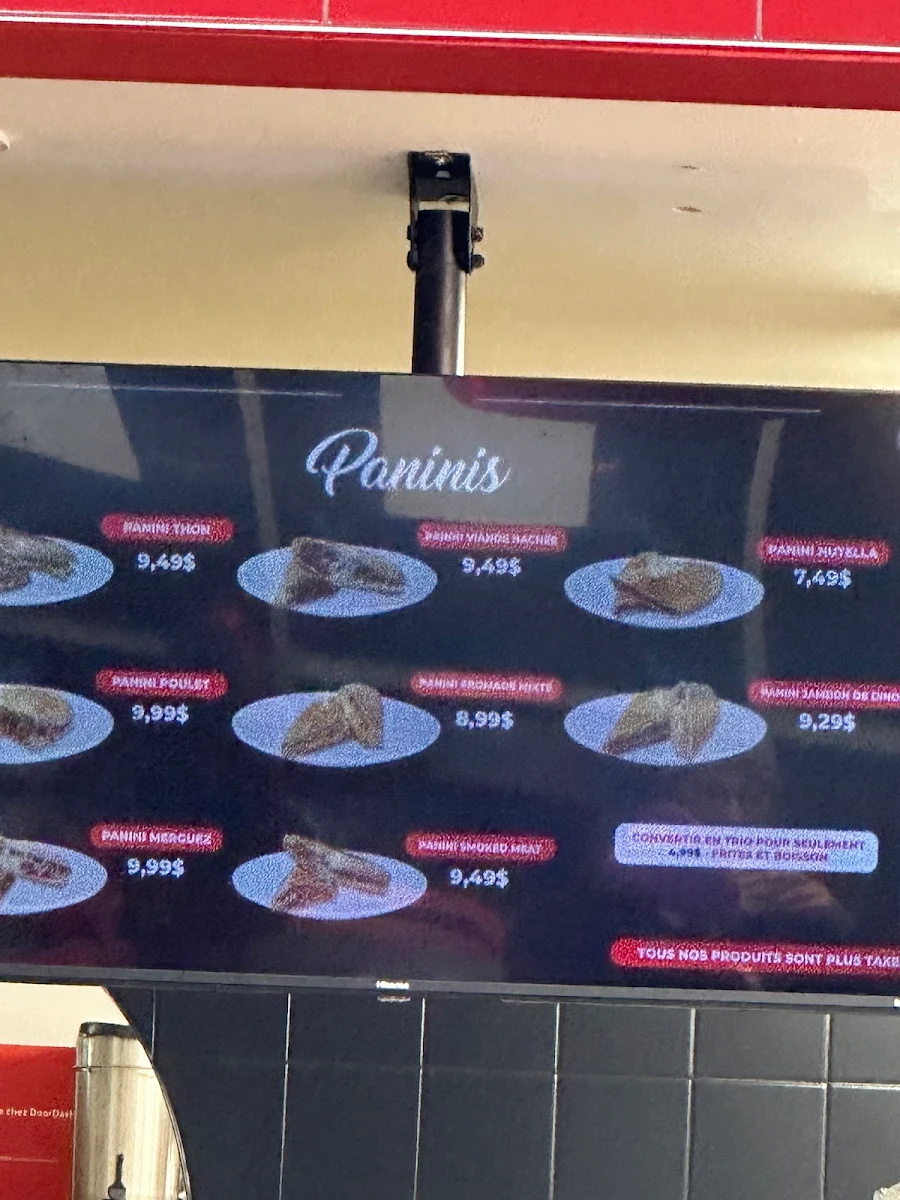 Menu, PANINI STOP