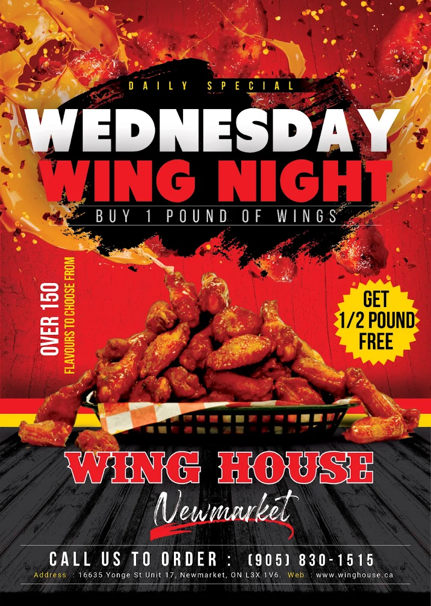 Menu, Wing House Newmarket