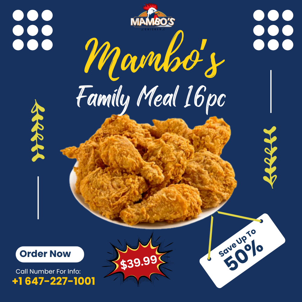 Menu, Mambo's Chicken & BBQ