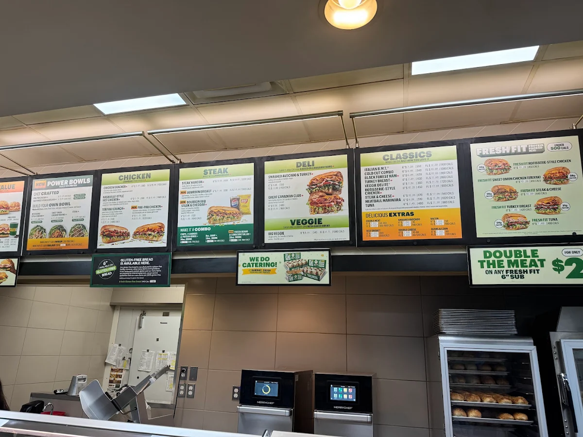 Menu, Subway