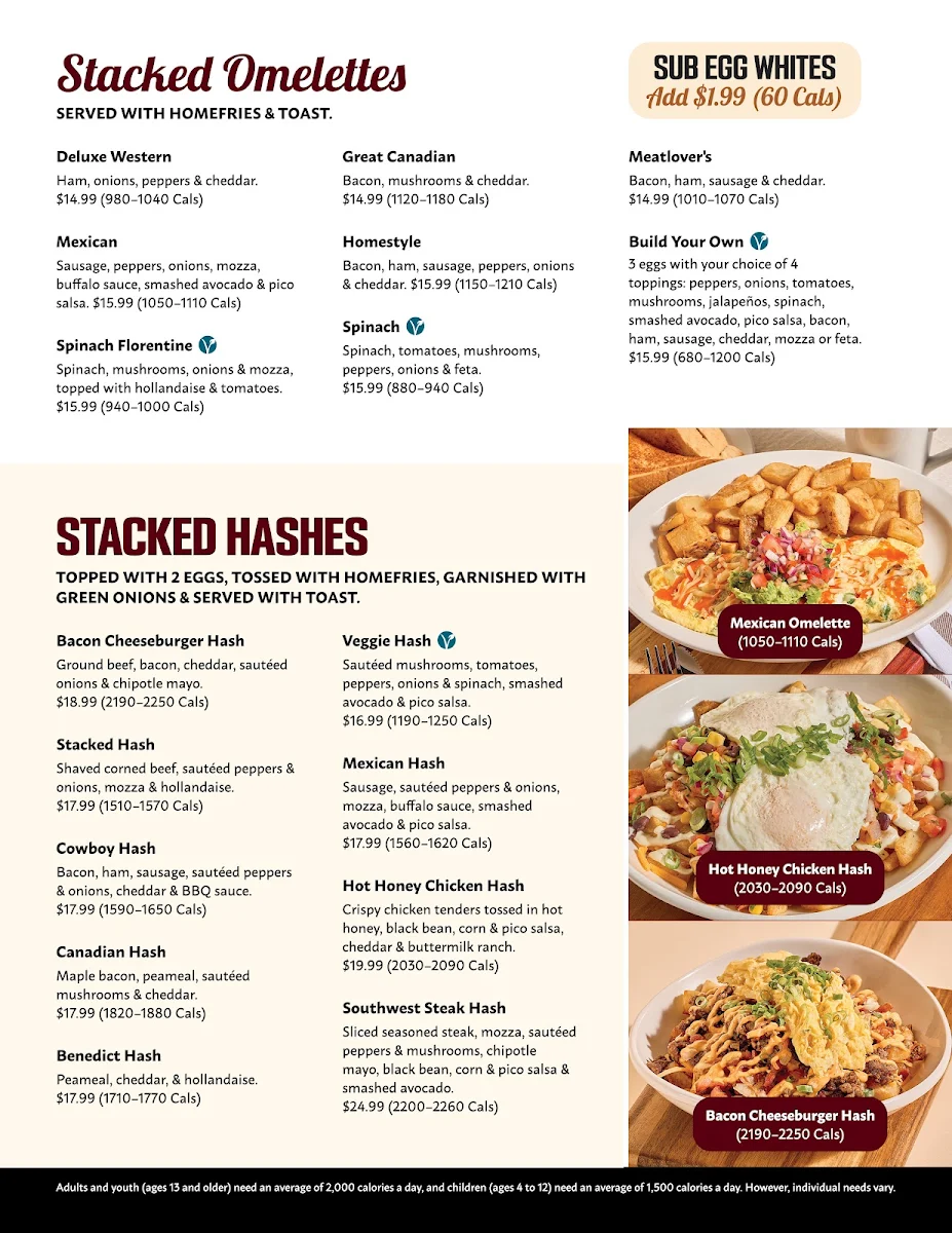 Menu, Stacked Pancake & Breakfast House