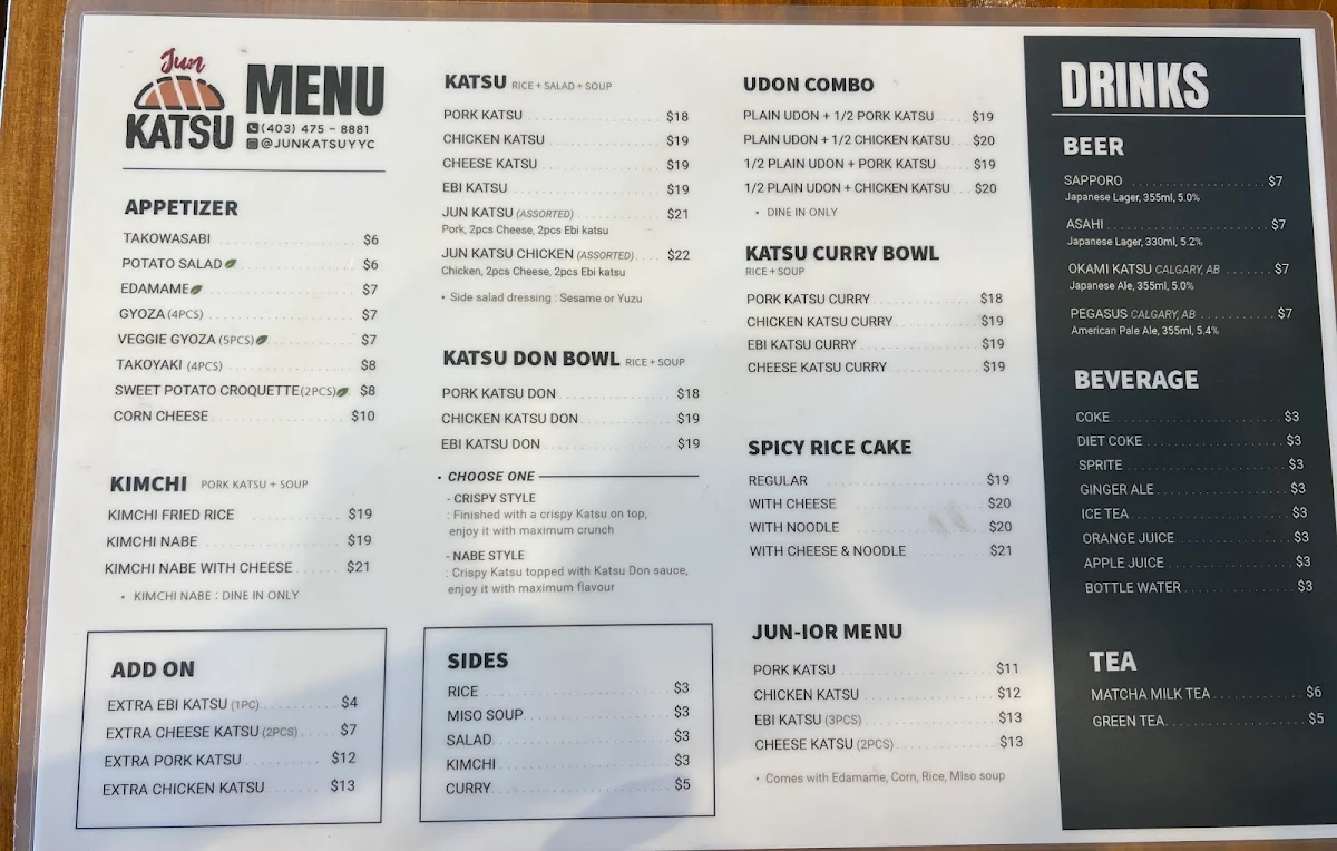 Menu, Jun katsu