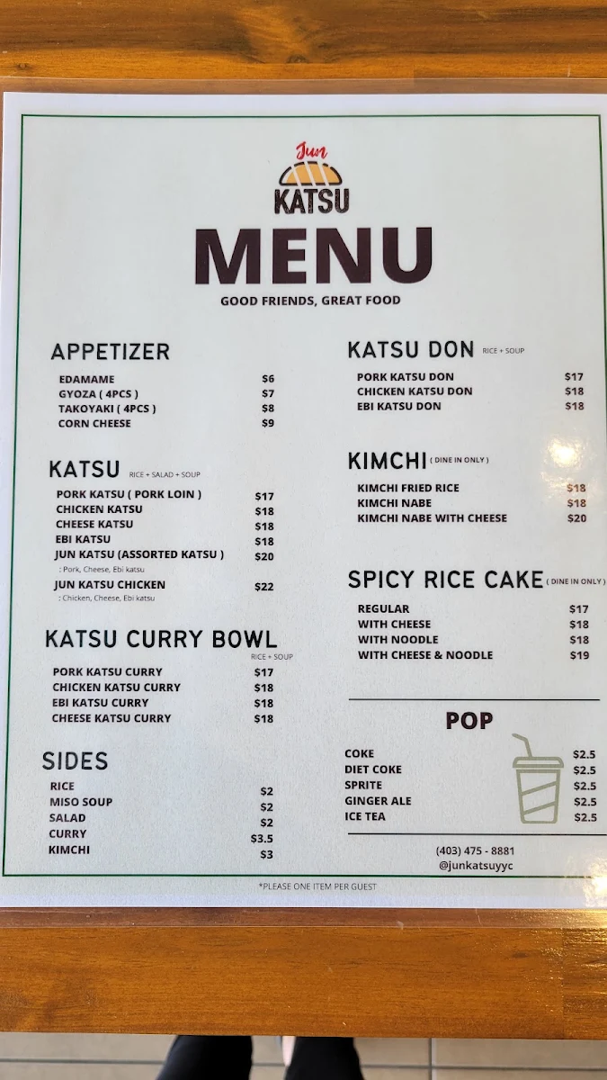 Menu, Jun katsu