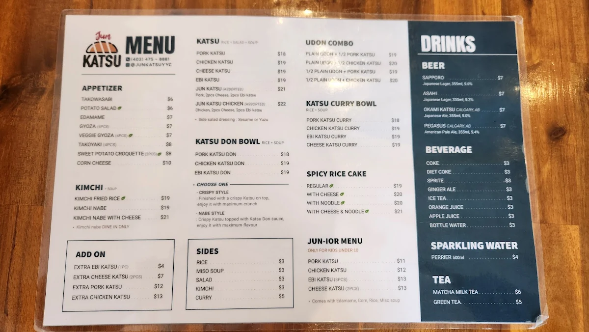 Menu, Jun katsu