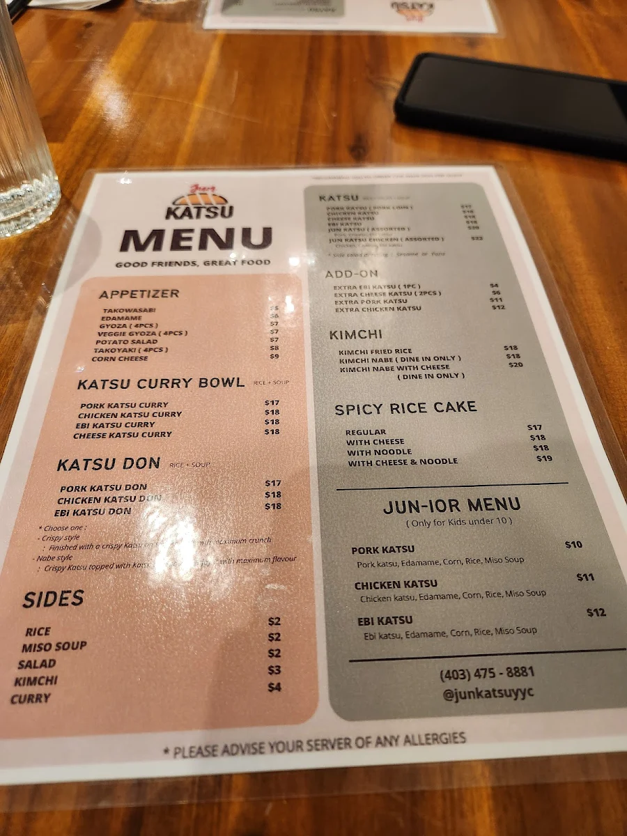 Menu, Jun katsu