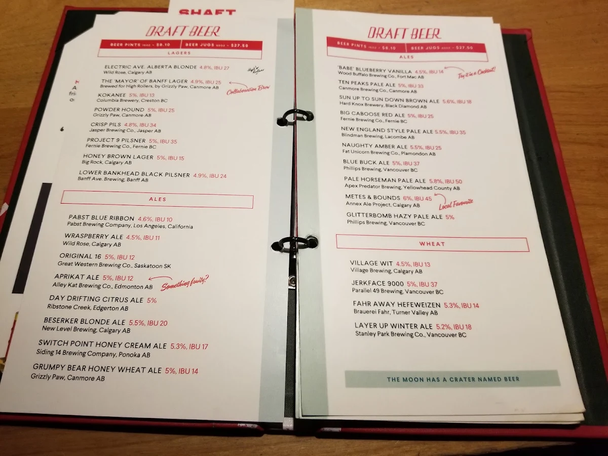Menu, High Rollers Pizza & Bowling