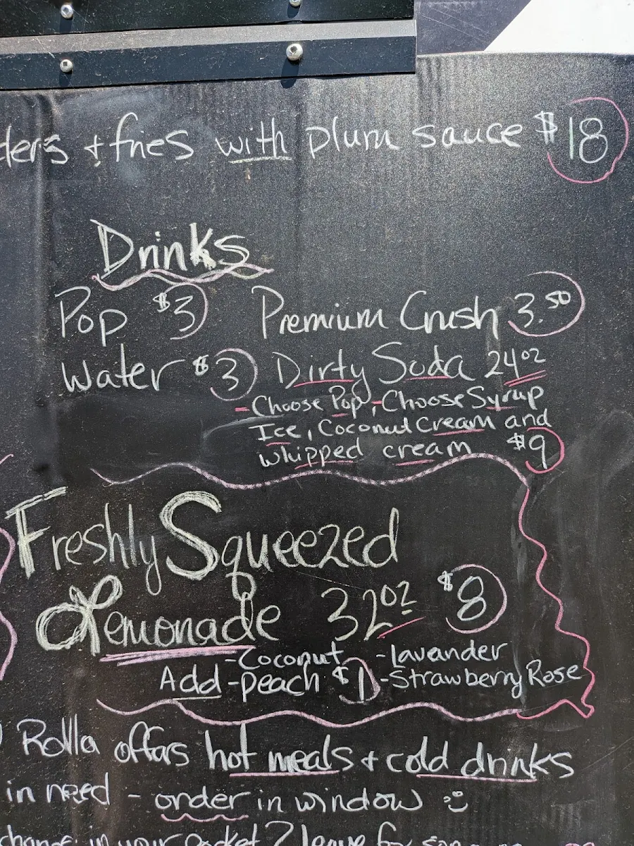 Menu, Local Rolla food truck