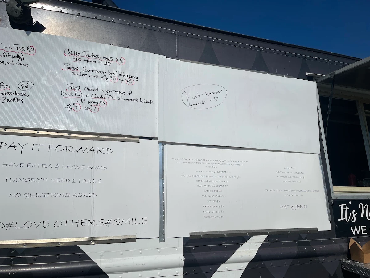 Menu, Local Rolla food truck