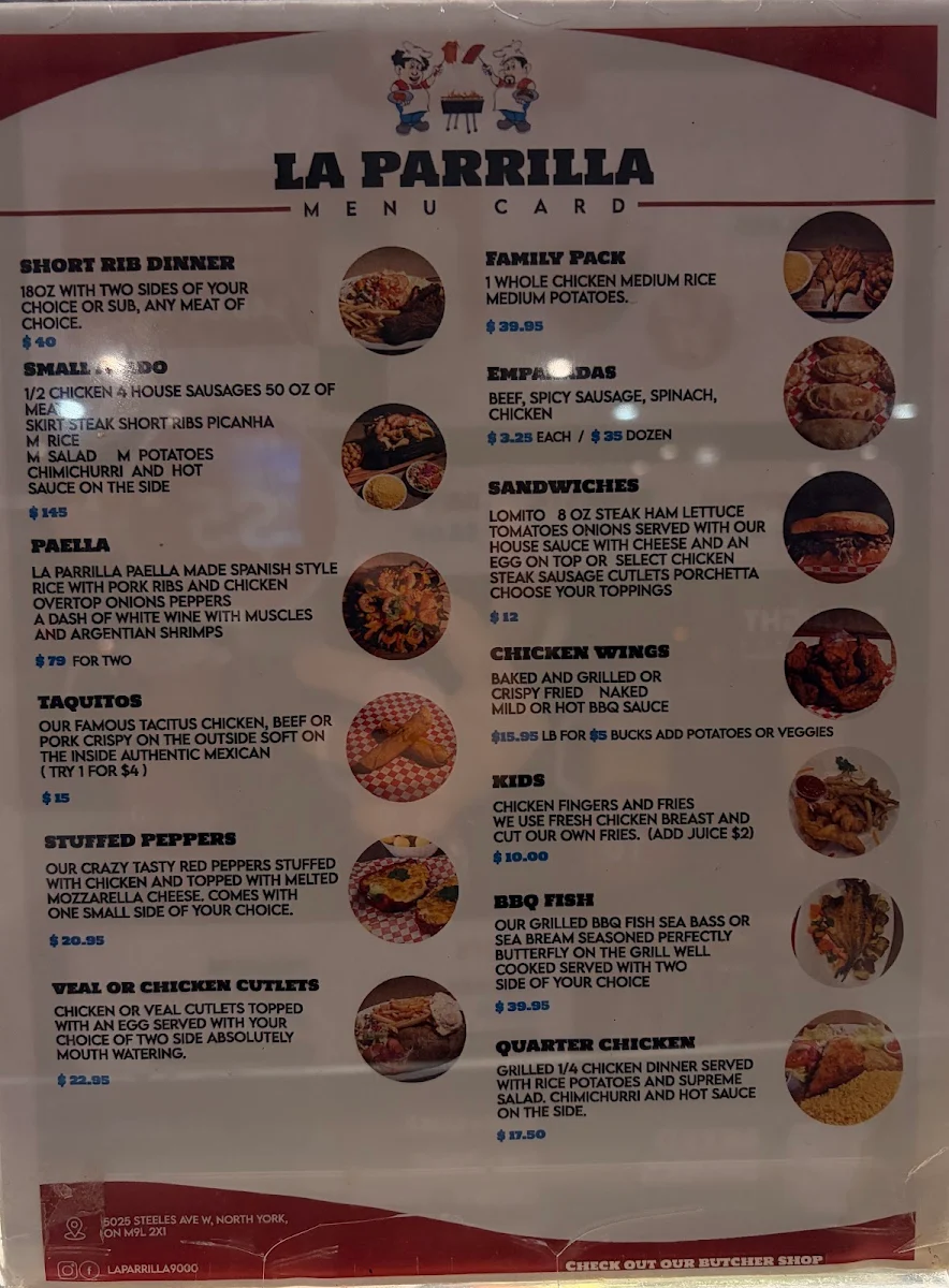 Menu, La Parrilla