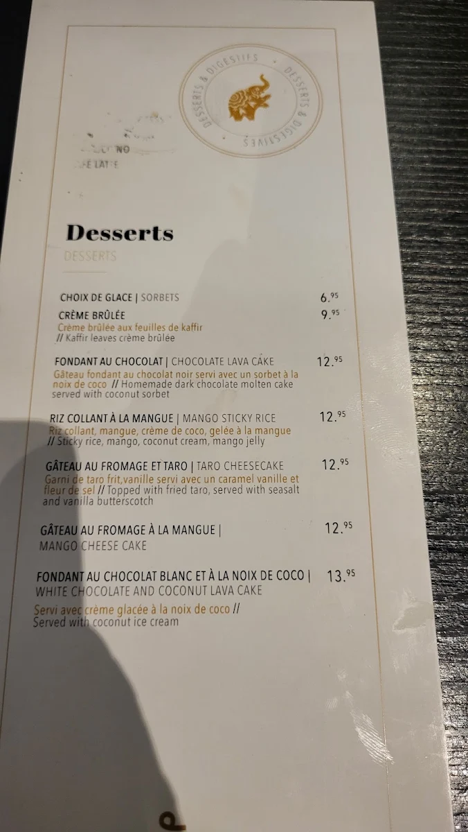 Menu, Siam DIX30