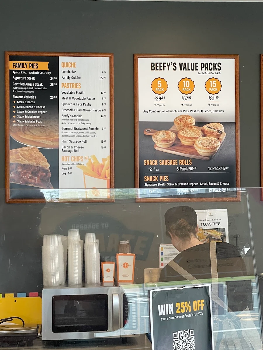 Menu, Beefy's Maroochydore