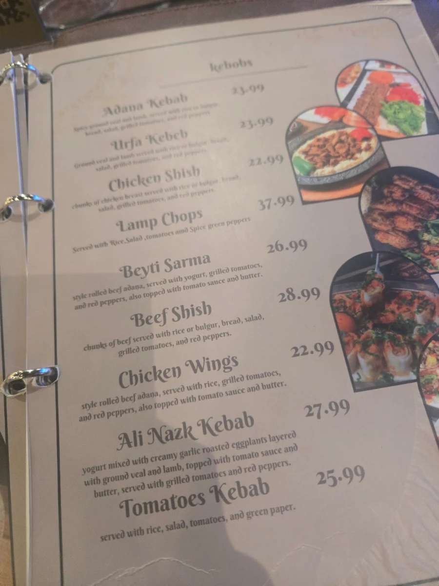 Menu, Agha Turkish Restaurant Ottawa