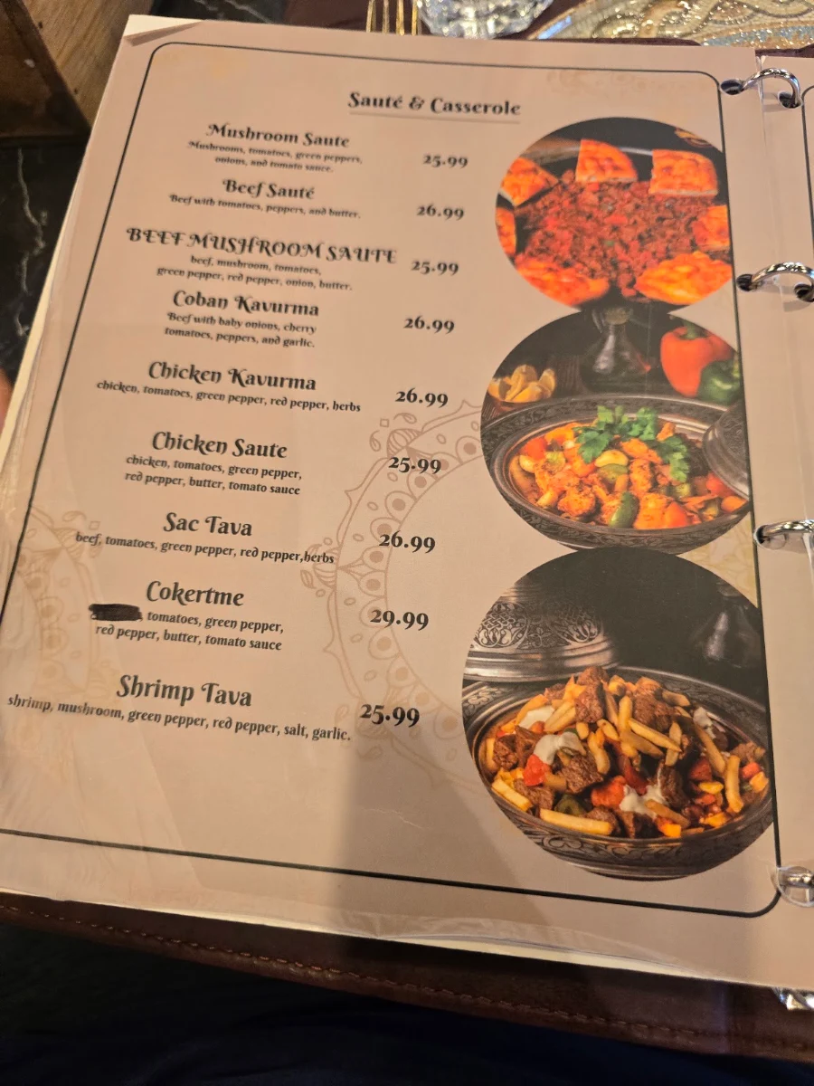 Menu, Agha Turkish Restaurant Ottawa