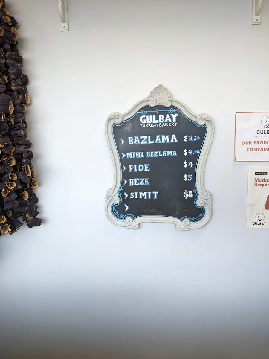 Menu, Gulbay Turkish Bakery (Woodbridge-Highway7)