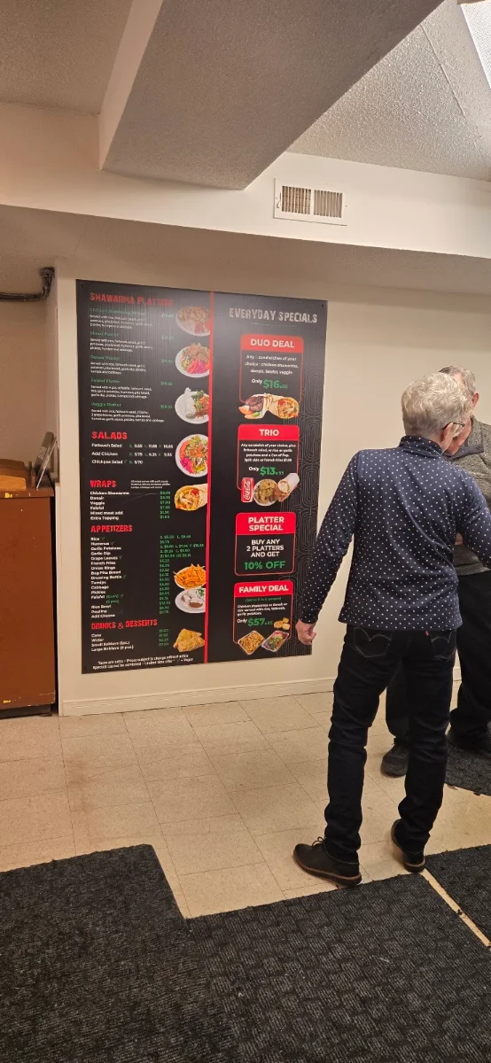 Menu, Moe's Shawarma