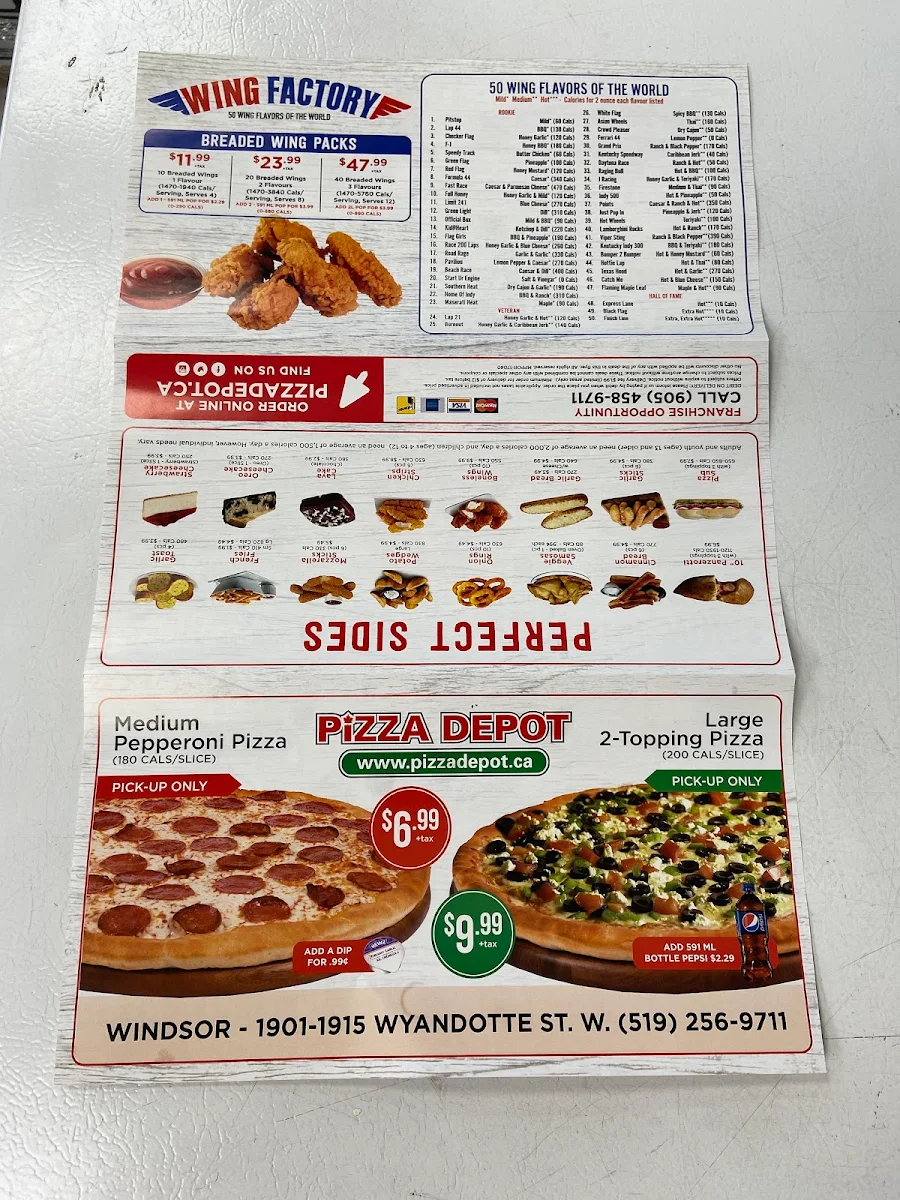Menu, Pizza Depot Wyandotte