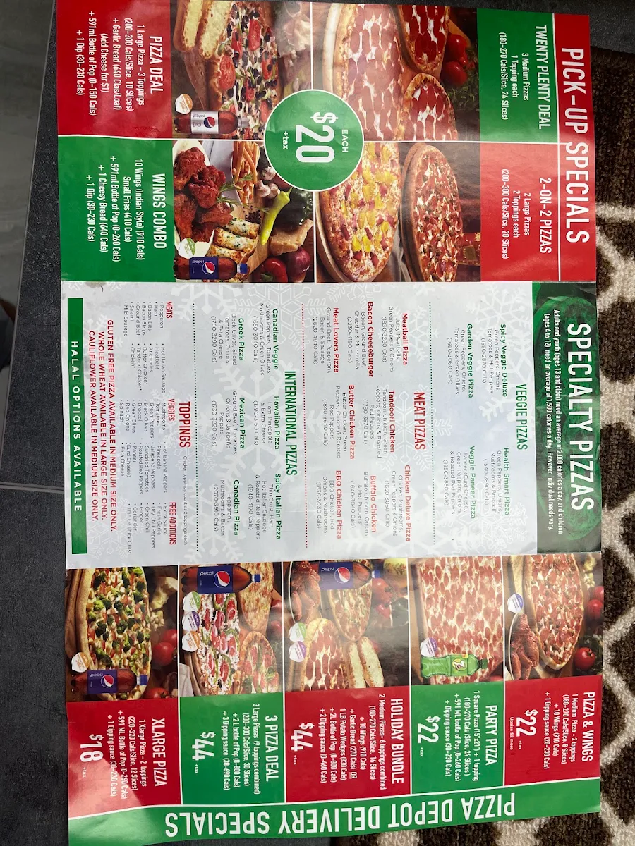 Menu, Pizza Depot Wyandotte
