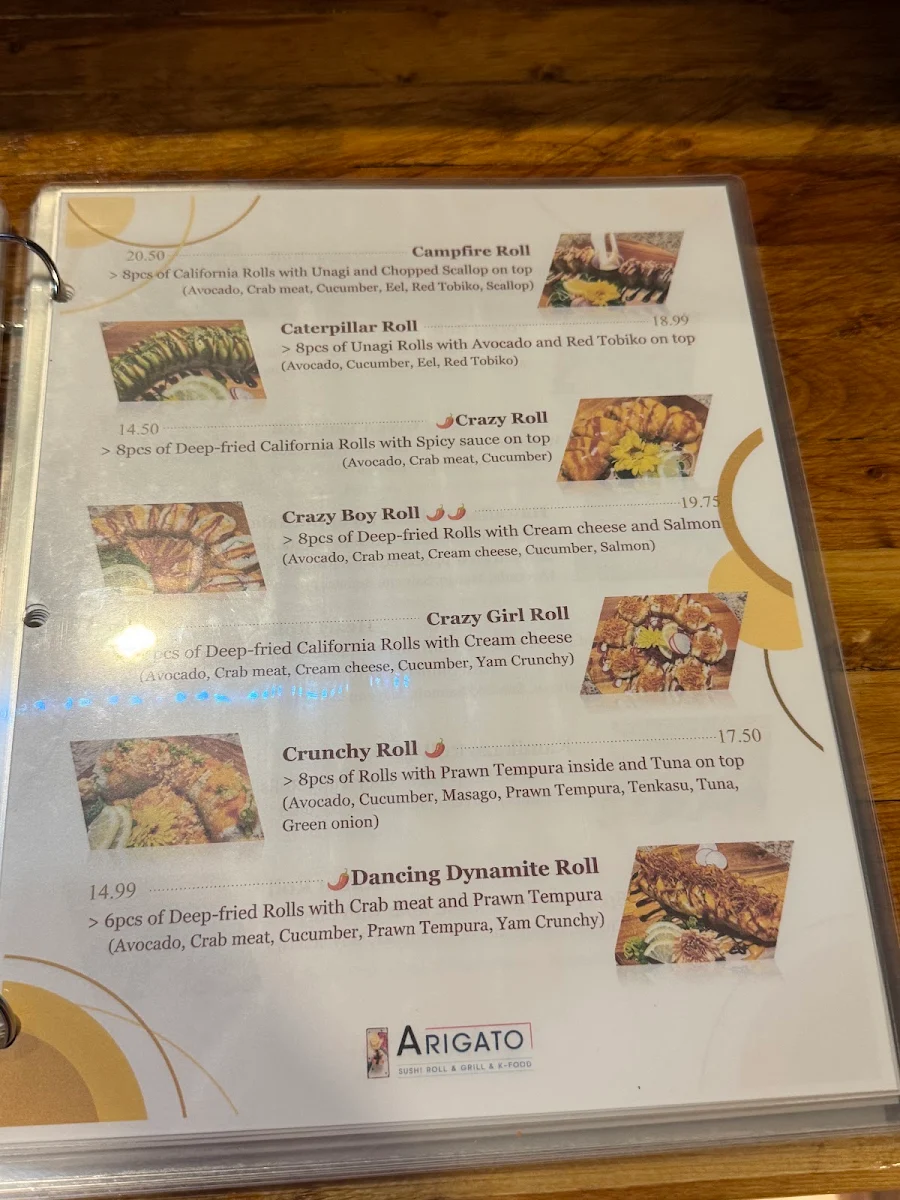 Menu, Arigato-2 (Cozy winter cuisine &Bar Ltd. )