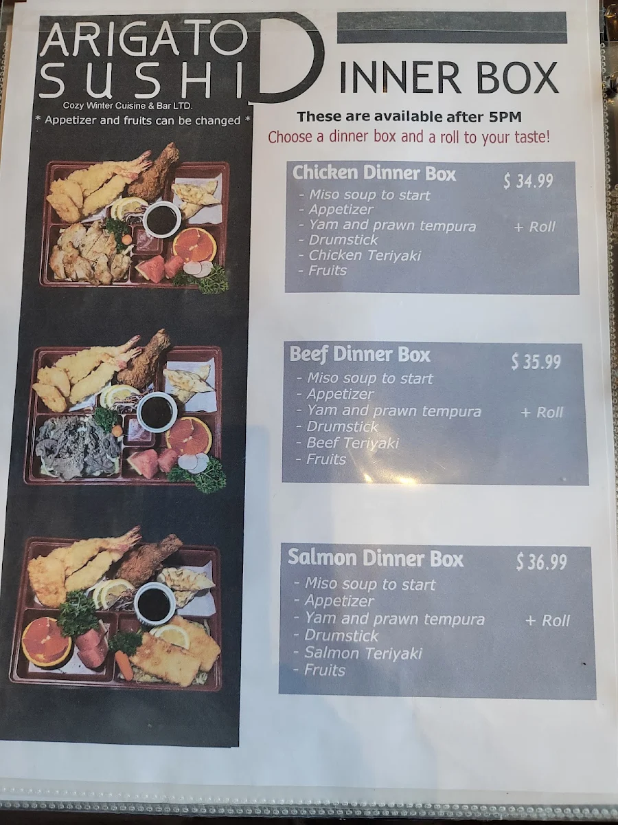 Menu, Arigato-2 (Cozy winter cuisine &Bar Ltd. )