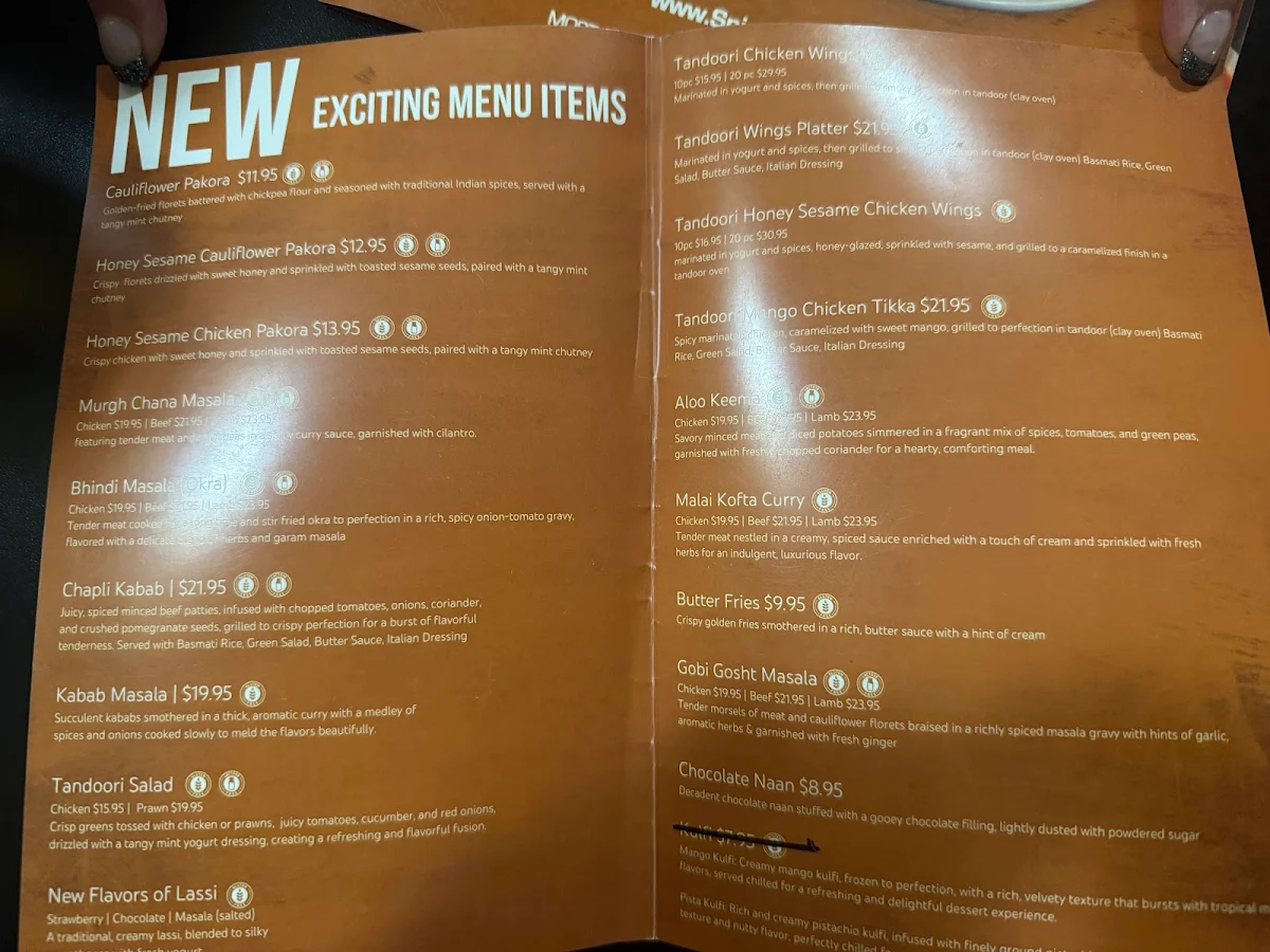 Menu, Spice Hut Indian Cuisine
