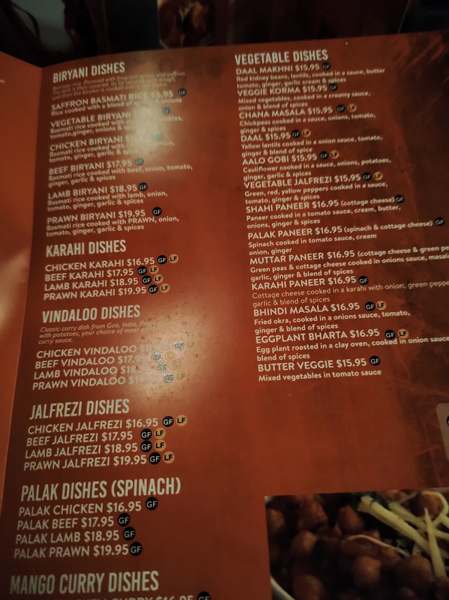 Menu, Spice Hut Indian Cuisine